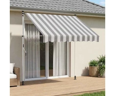 Rankinė sulankstoma markizė Antracito ir baltos 350 cm