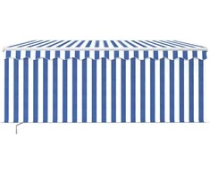 Rankiniu būdu ištraukiama markizė, mėlyna ir balta, 3,5x2,5m