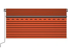 Rankiniu būdu ištraukiama markizė, oranžinė ir ruda, 3,5x2,5m