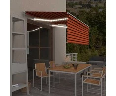 Rankiniu būdu ištraukiama markizė, oranžinė ir ruda, 3,5x2,5m