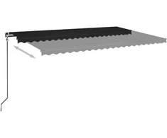Rankiniu būdu ištraukiama markizė su LED, antracito, 500x350cm