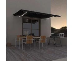 Rankiniu būdu ištraukiama markizė su LED, antracito, 500x350cm