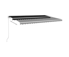 Rankiniu būdu ištraukiama markizė su LED, antracito, 500x350cm