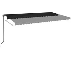Rankiniu būdu ištraukiama markizė su LED, antracito, 600x350cm