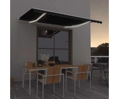 Rankiniu būdu ištraukiama markizė su LED, antracito, 450x350cm