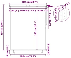 Roletas Mėlyna ir balta 200 x 250 cm Audinys ir aliuminis
