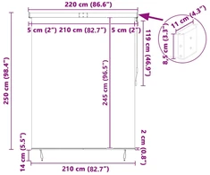 Roletas Mėlyna ir balta 220 x 250 cm Audinys ir aliuminis