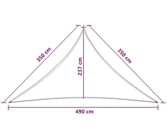Saulės šešėlio audinys 35 x 35 x 49 m HDPE