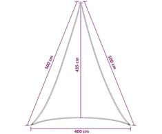 Saulės šešėlio audinys 4 x 5 x 5 m HDPE