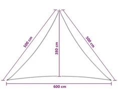 Saulės šešėlio audinys 5 x 5 x 6 m HDPE