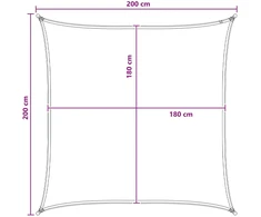 Saulės šešėlio audinys Antracito ir baltos 2 x 2 m HDPE