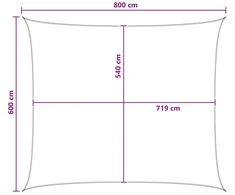 Saulės šešėlio audinys Antracito ir baltos 6 x 8 m HDPE