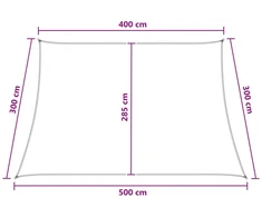 Saulės šešėlio audinys Antracito ir baltos 4 / 5 x 3 m HDPE