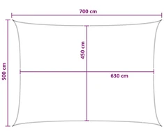 Saulės šešėlio audinys Antracito ir baltos 5 x 7 m HDPE