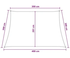 Saulės šešėlio audinys Geltona ir balta 3 / 4 x 3 m HDPE