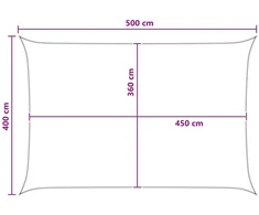 Saulės šešėlio audinys Geltona ir balta 4 x 5 m HDPE