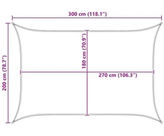 Saulės šešėlio audinys 2 x 3 m HDPE Stačiakampio