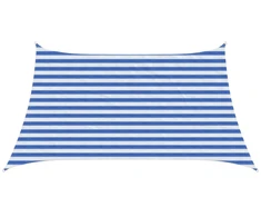 Saulės šešėlio audinys Mėlyna ir balta 3 / 4 x 2 m HDPE