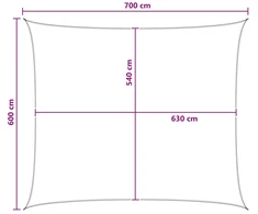Saulės šešėlio audinys Mėlyna ir balta 6 x 7 m HDPE