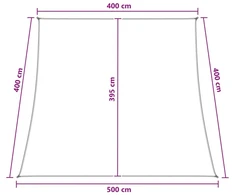 Saulės šešėlio audinys Šviesiai pilka ir balta 4 / 5 x 4 m HDPE