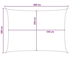 Saulės šešėlio audinys Šviesiai pilka ir balta 5 x 6 m HDPE