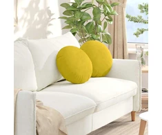 Sėdynių pagalvėlės 2 pcs Geltona Ø 40 x 13 cm Aksomas