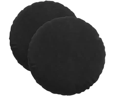 Sėdynių pagalvėlės 2 pcs Juoda Ø 40 x 13 cm Aksomas