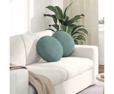 Sėdynių pagalvėlės 2 pcs Jūrinė žalia Ø 40 x 13 cm Aksomas