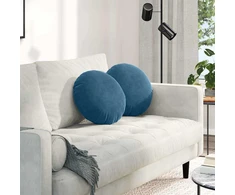 Sėdynių pagalvėlės 2 pcs Mėlyna Ø 40 x 13 cm Aksomas