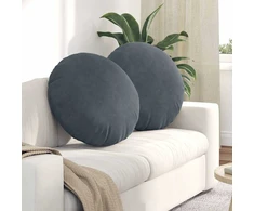 Sėdynių pagalvėlės 2 pcs Tamsiai pilka Ø 40 x 13 cm Aksomas