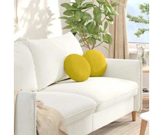 Sėdynių pagalvėlės 2 pcs Geltona Ø 40 x 13 cm Aksomas