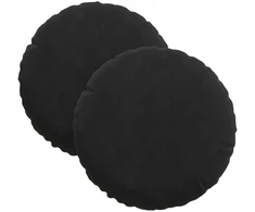 Sėdynių pagalvėlės 2 vnt. Aksomas Juoda Ø30 x 13 cm