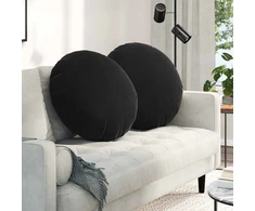 Sėdynių pagalvėlės 2 pcs Juoda Ø 80 x 29 cm Aksomas