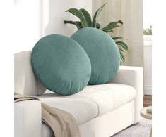 Sėdynių pagalvėlės 2 pcs Jūrinė žalia Ø 40 x 13 cm Aksomas