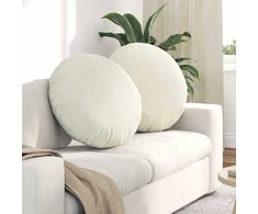 Sėdynių pagalvėlės 2 vnt. Aksomas Kreminė Ø60 x 21 cm