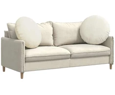 Sėdynių pagalvėlės 2 vnt. Aksomas Kreminė Ø60 x 21 cm