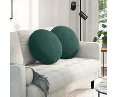 Sėdynių pagalvėlės 2 pcs Tamsiai žalia Ø 40 x 13 cm Aksomas