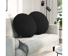 Sėdynių pagalvėlės 2 pcs Juoda Ø60 x 21 cm audinys