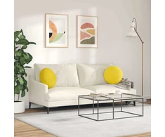Sėdynių pagalvėlės 2 vnt. Audinys Šviesi geltona Ø40 x 13 cm