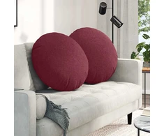 Sėdynių pagalvėlės 2 pcs Vyno raudona Ø60 x 21 cm audinys
