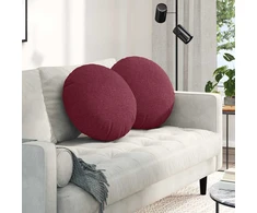 Sėdynių pagalvėlės 2 pcs Vyno raudona Ø50 x 19 cm audinys