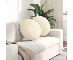 Sėdynių pagalvėlės 2 pcs Kreminė Ø 50 cm Kordūrinis audinys
