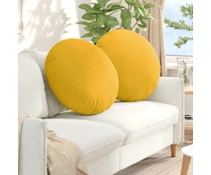 Sėdynių pagalvėlės 2 pcs Šviesi geltona Ø 80 cm