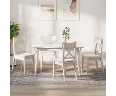 Sėdynių pagalvėlės 4 pcs Balta 40 x 40 x 3 cm audinys