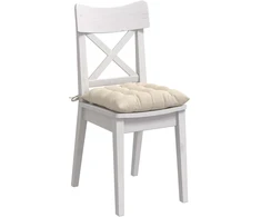 Sėdynių pagalvėlės 4 pcs Smėlio 40 x 40 x 6 cm Mikropluoštas