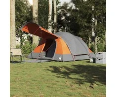 Šeimos palapinė, pilka ir oranžinė, aštuonvietė, tunelinė