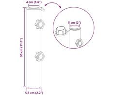 Parasolės stovo vamzdis 0.6kg Juoda Geležis for 40-50 mm Pole