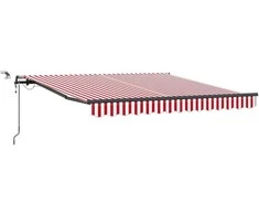 Skėtis Audinys su Raudona ir balta 350 x 250 cm Poliesteris