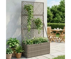 Sodas vazonas su trellis Pilka 70 x 30 x 135 cm poliratanas