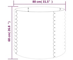 Sodo lovelis, sidabrinis, 80x80x68cm, plienas